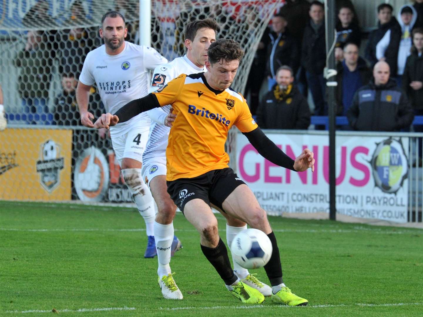 Matt McClure in action for Maidstone at Havant Picture: Steve Terrell
