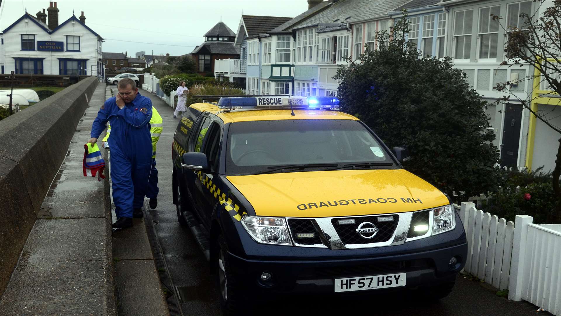 Coastguard at the scene in Whitstable. Picture: Chris Davey