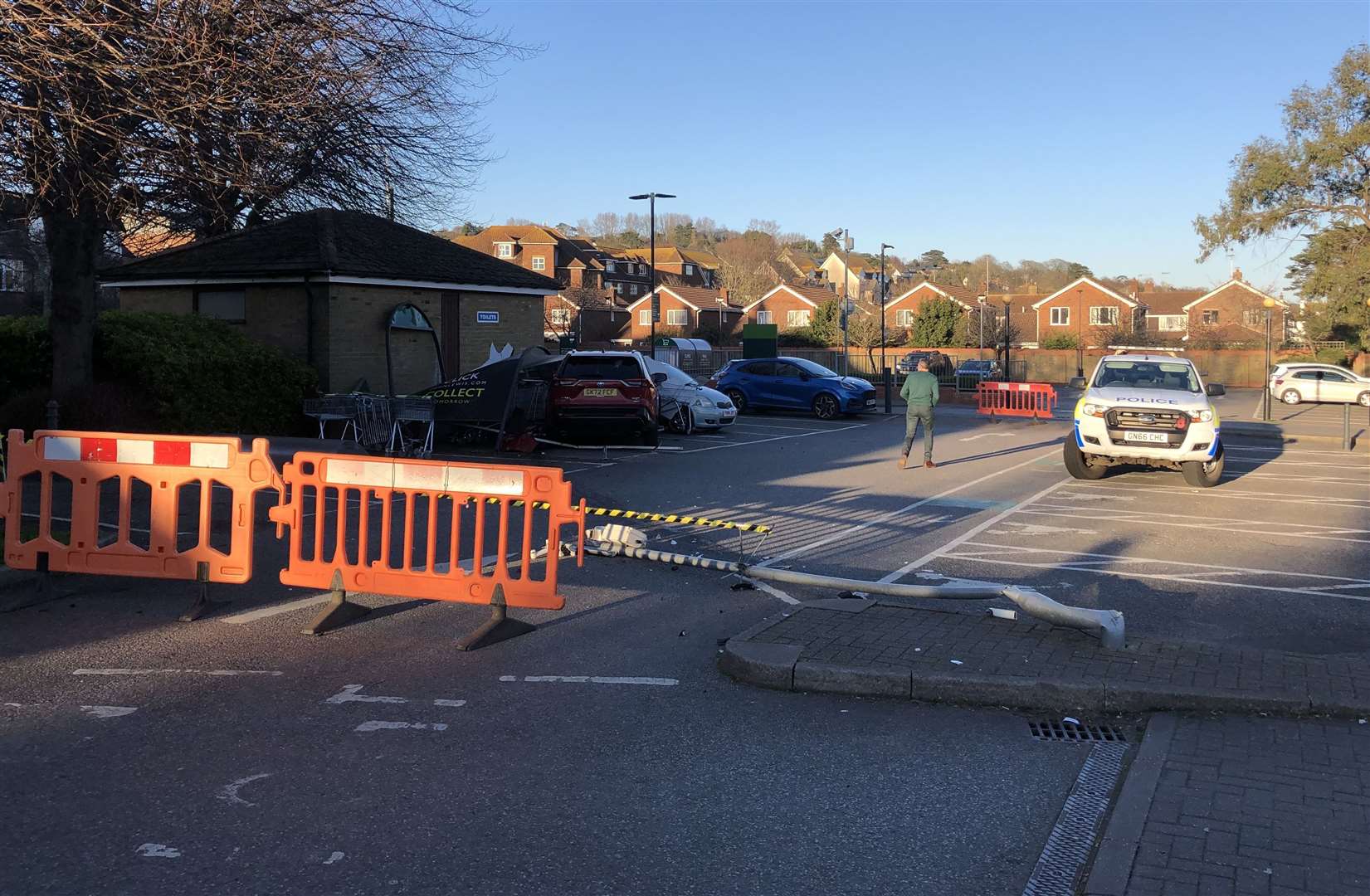 Police are at the scene outside Waitrose in Hythe. Picture: Ollie Leonard