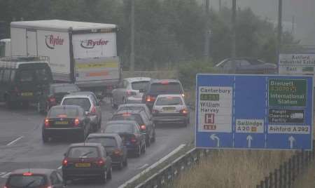 Traffic at Junction 10 early in the morning. Picture: MARTIN APPS