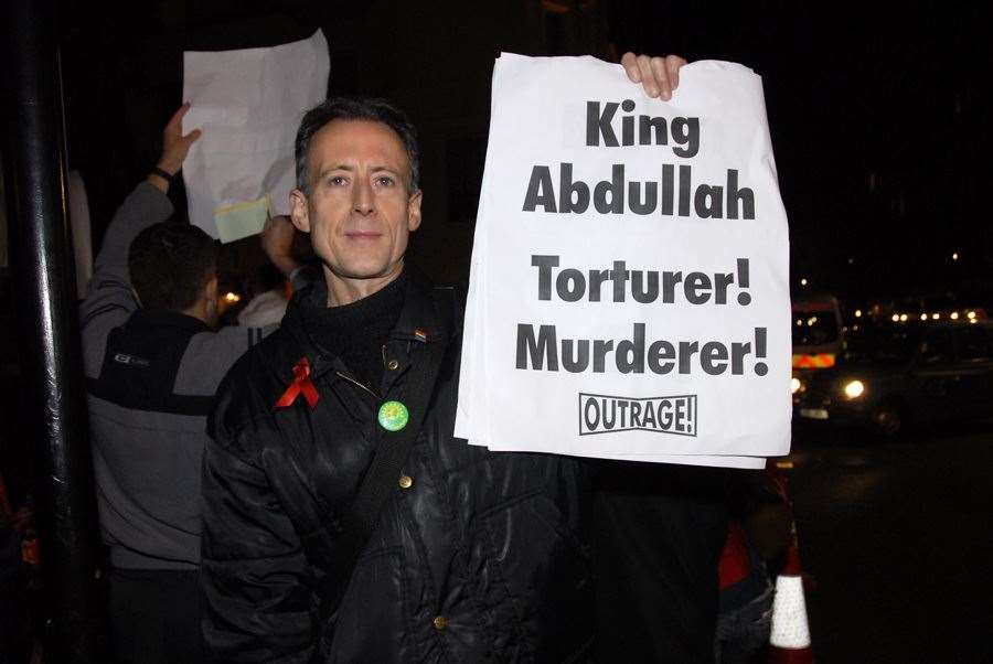 Peter Tatchell stages one of his many protests (47820172)