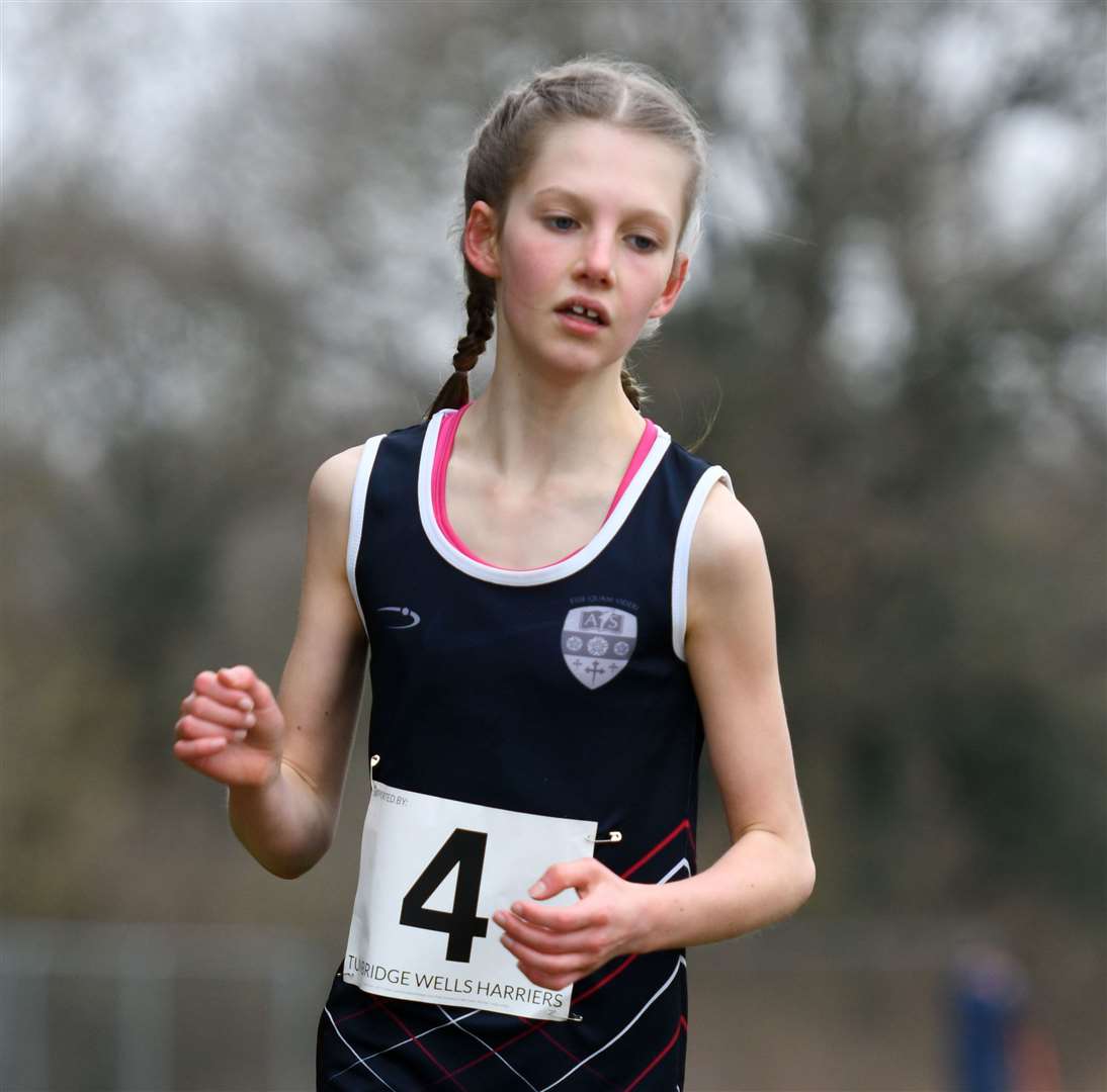 Ashford & Weald's Ava Chappell won the Year 7 girls' race. Picture: Barry Goodwin (54437870)