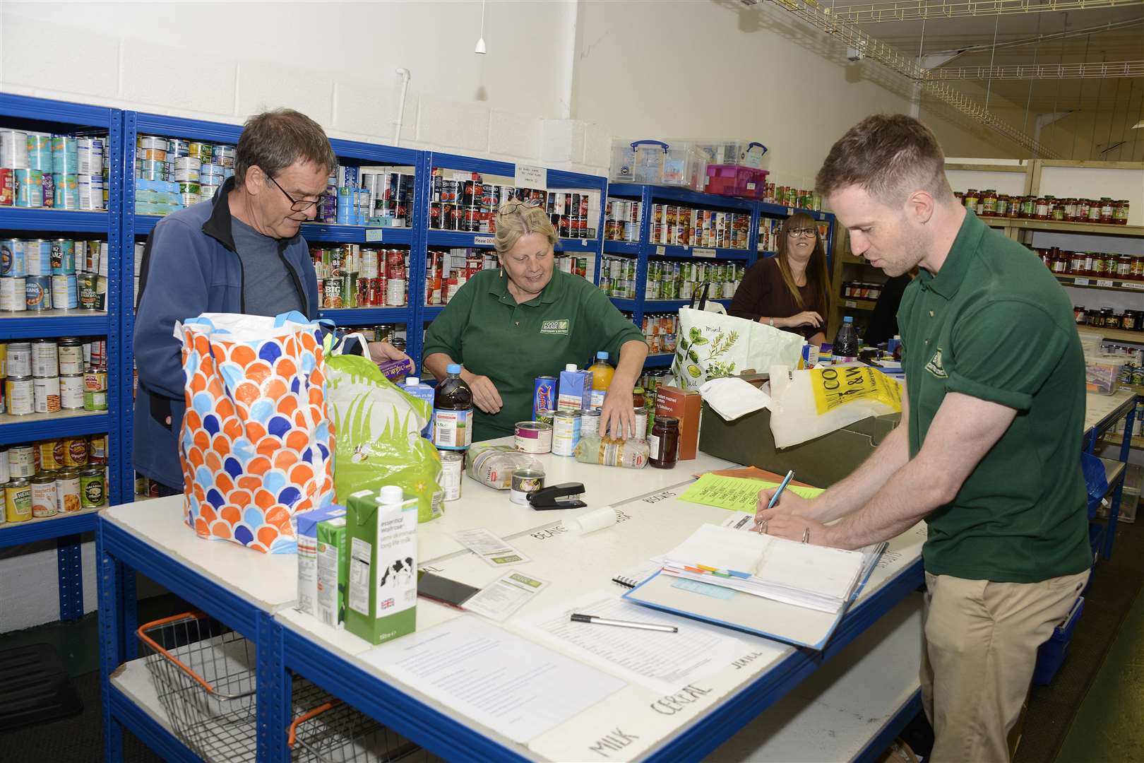 Volunteers at the Canterbury Food Bank.Picture: Paul Amos