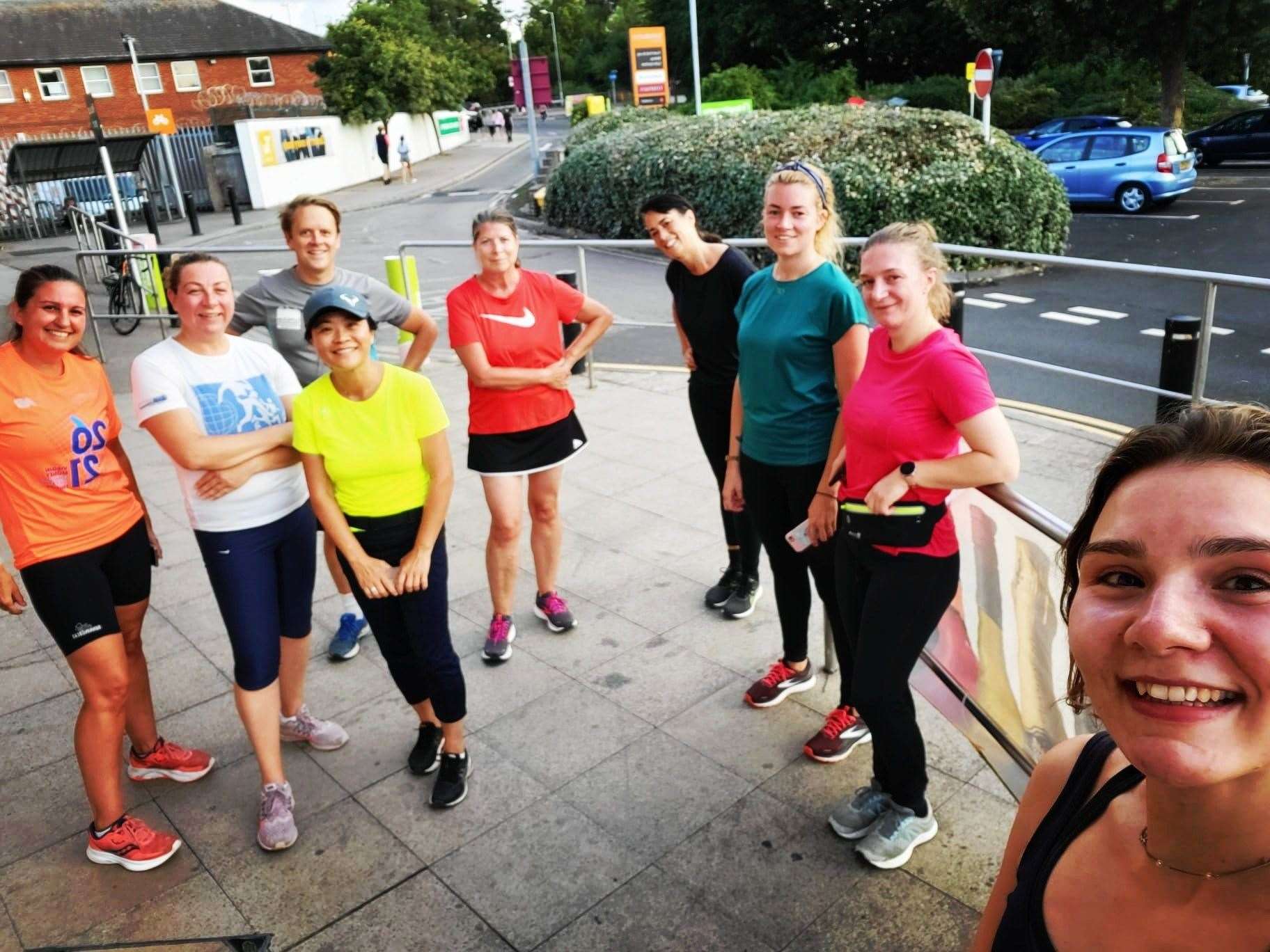 One of RunTogether Canterbury's post-run group selfies