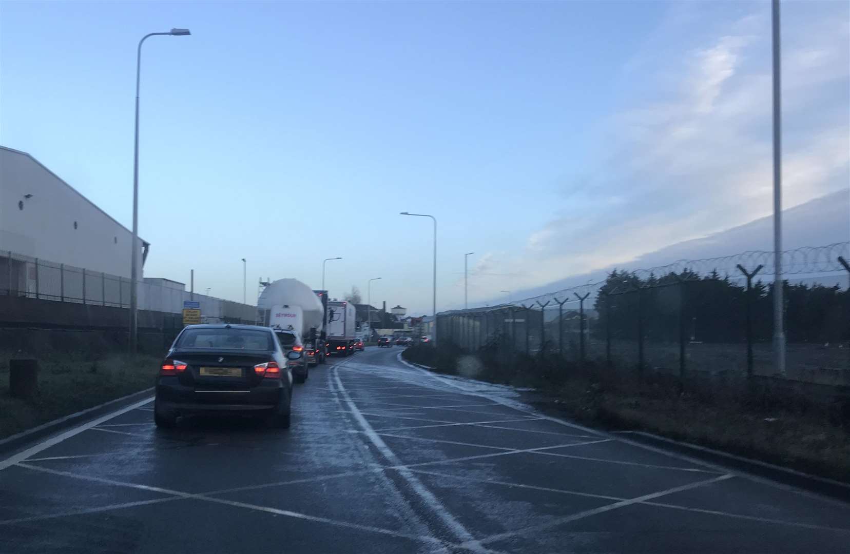 Traffic built up on the Brielle Way this morning