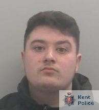 Samuel Overy, 19, has been locked up for drug dealing after police found £55,000 stashed in a chimney. Picture: Kent Police