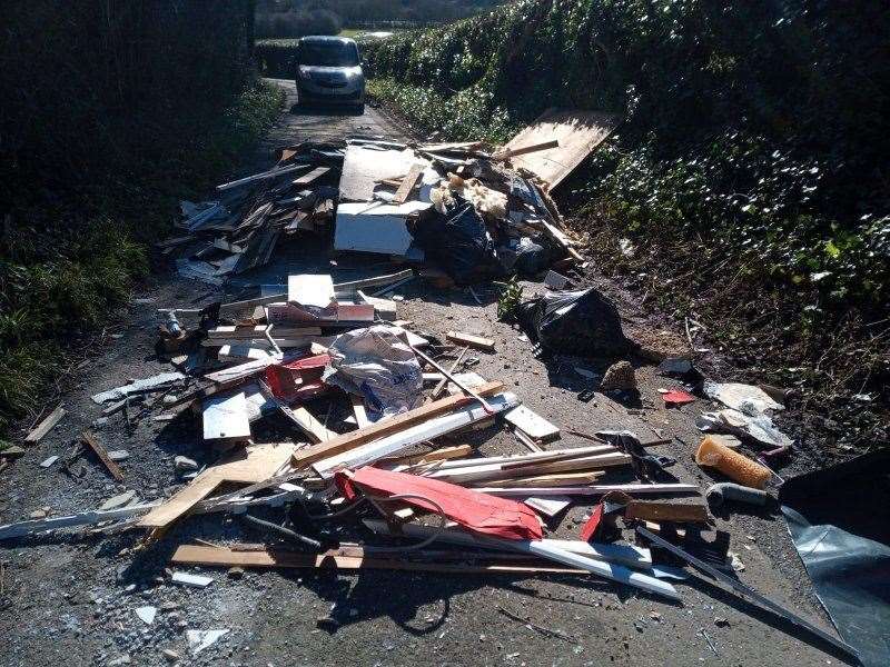 Fly-tipping in Church Hill closed the road
