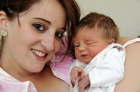 Jenna Anderson from Herne Bay with 5 day old Ruby