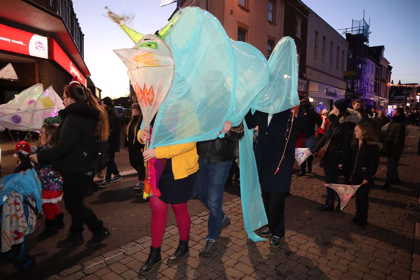 More than 200 lights including this 'jelly fish' were made for the Sheerness lantern parade on Saturday