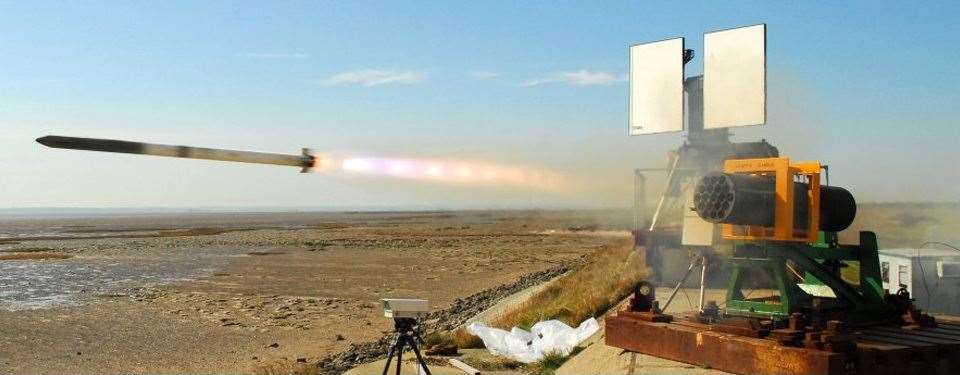 Missile under test at the Ministry of Defence firing range at Shoeburyness. Picture: QinetiQ