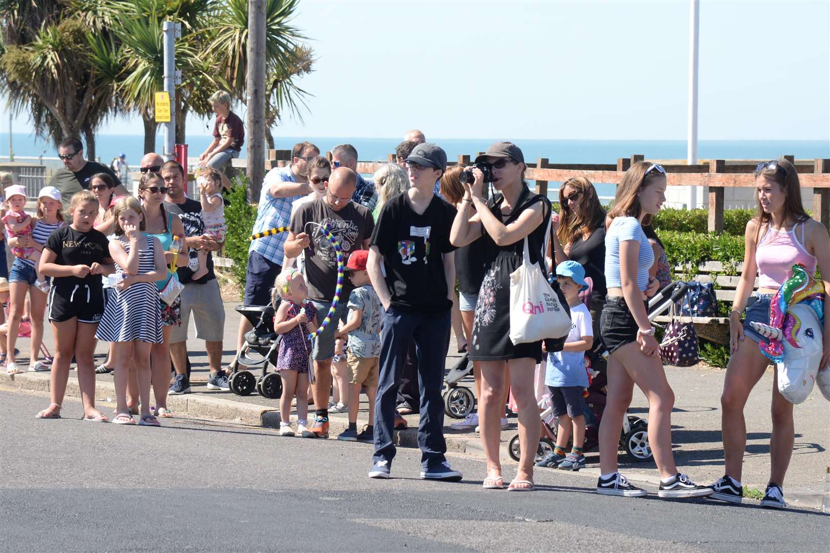 Spectators aloung the route of the Margate Carnival on Sunday. Picture: Chris Davey. (3437102)