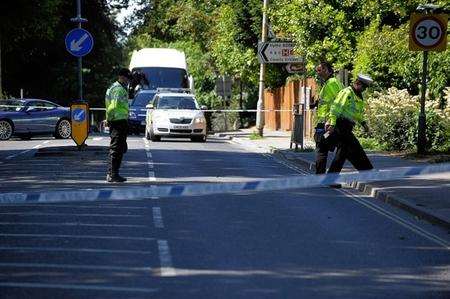 Emergency services at the scene of the New Dover Road accident