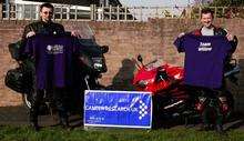 Mike Morris and Paul Belt who are travelling round the country by bike stopping off at prisons along the way