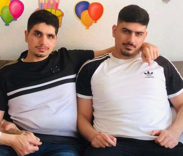 Daniel Ezzedine with his brother Ali, on his 19th birthday in May this year