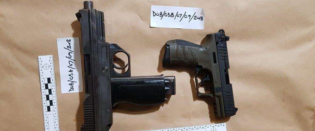 Some of the handguns found in Dover. Picture: National Crime Agency