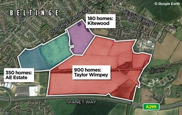 The site is one of three earmarked for construction south of Beltinge