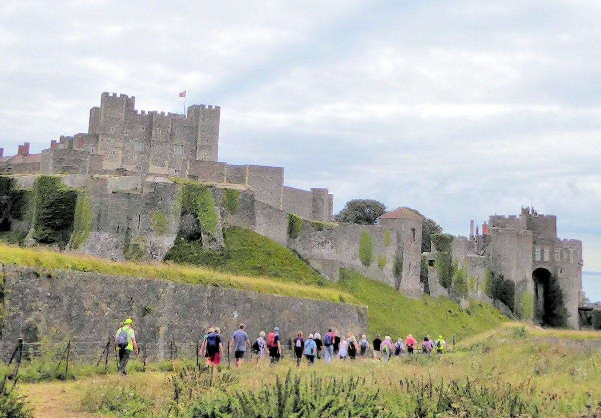 Walkers tour Dover Castle during the White Cliffs Walking Festival
