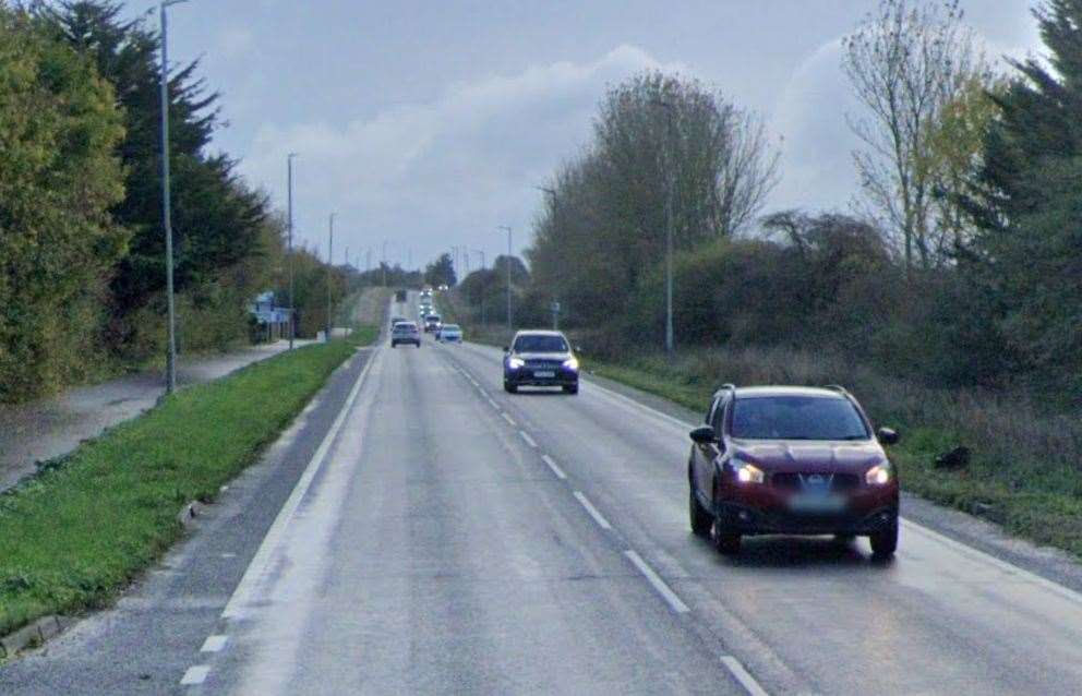 A four-car crash yesterday closed the Old Thanet Way in both directions between Greenhill and Swalecliffe. Picture: Google