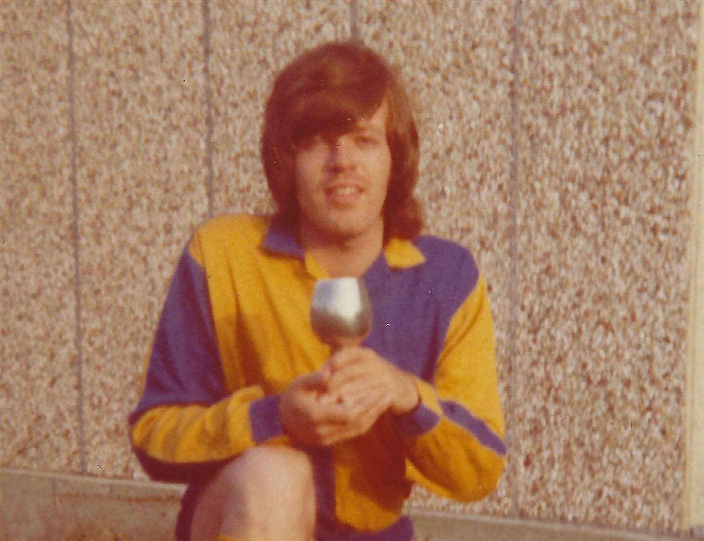Tony Wyman with the first team player-of-the-year trophy in 1974 (32304034)