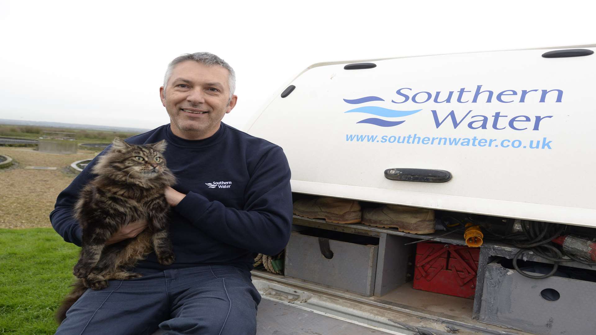 King Loui, with Ivan Wilkins, site operator at Eastchurch Water Treatment Works. Picture: Chris Dave