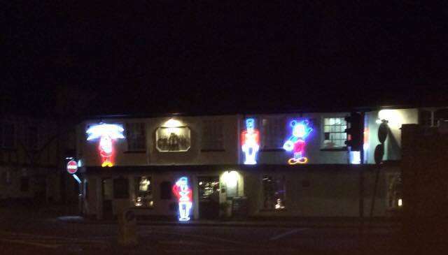 Christmas lights at the Crispin Inn in Sandwich