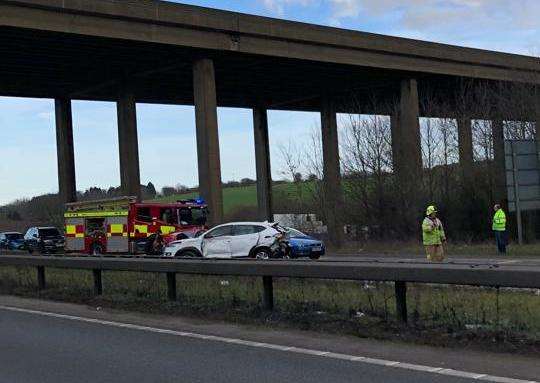 Emergency crews have been called to the crash on the A249