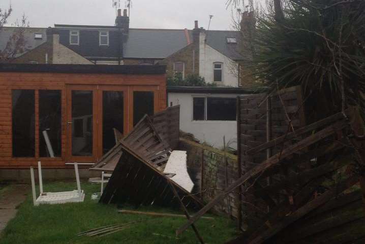 Fences took a battering as wild weather battered Thanet. Picture: Claire Clifford-Fennell