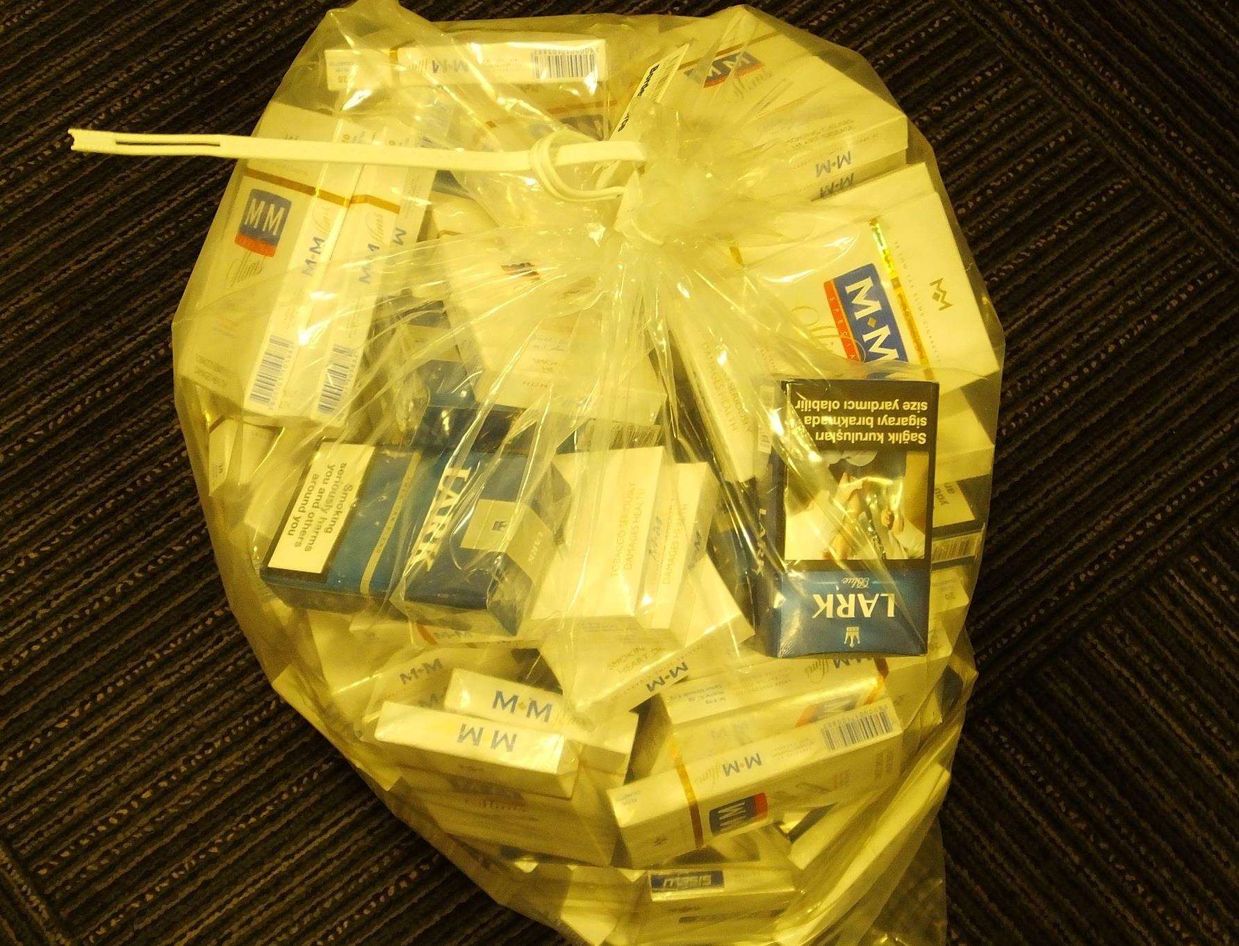 One of the bags of cigarettes found (6368094)