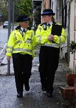 PCSOs on patrol in one of the areas of Dover where the drug raids took place.