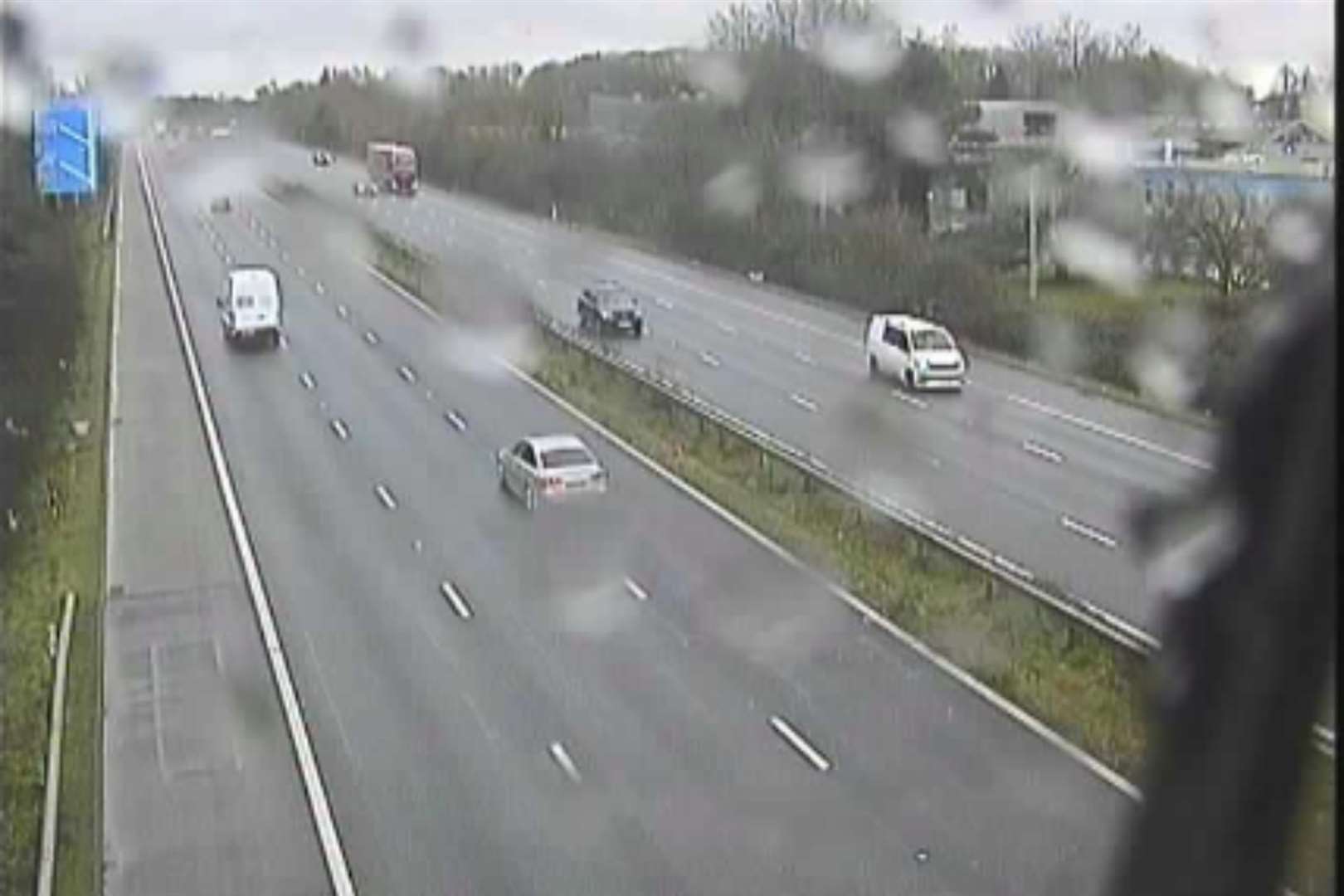 Flooding has been reported on the M20 London-bound near Ashford. Photo: National Highways (61532754)