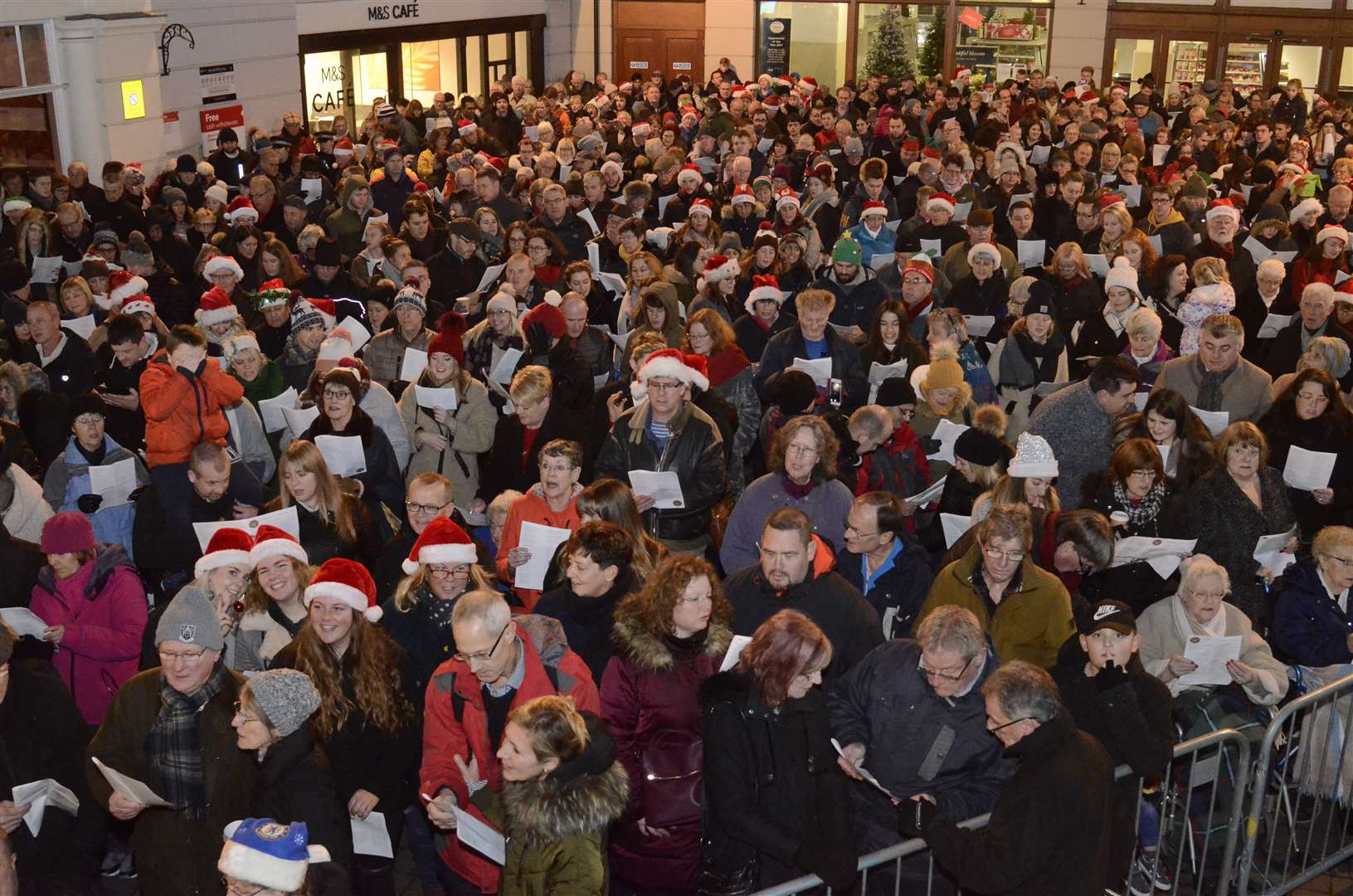 Rose Square previously packed in Canterbury city centre for the carol singing concert