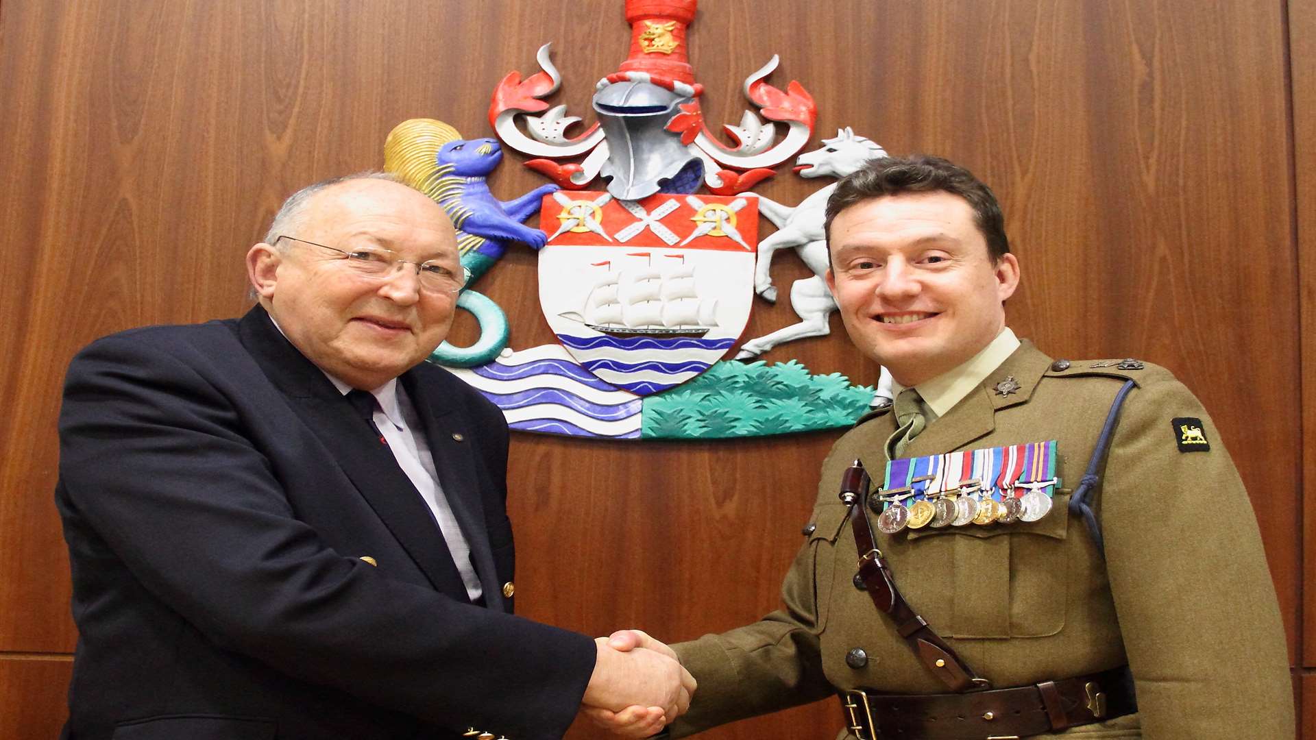 Council leader Cllr John Cubitt and Lt Col Andrew Betts, commanding officer of the 3rd battalion, The Princess of Wales Royal Regiment, were among the signatories
