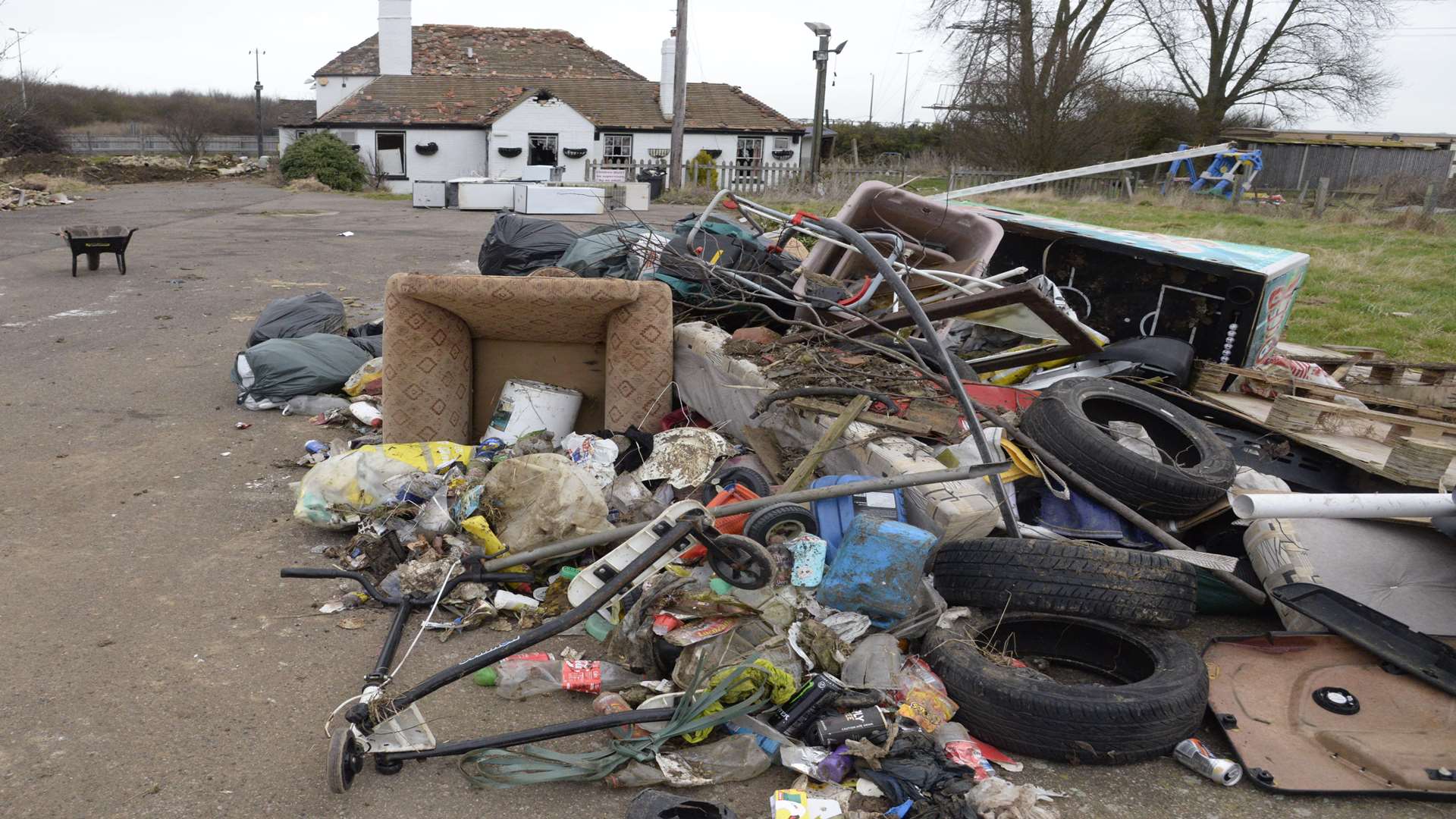 Contractors have begun removing rubbish from around the former public house