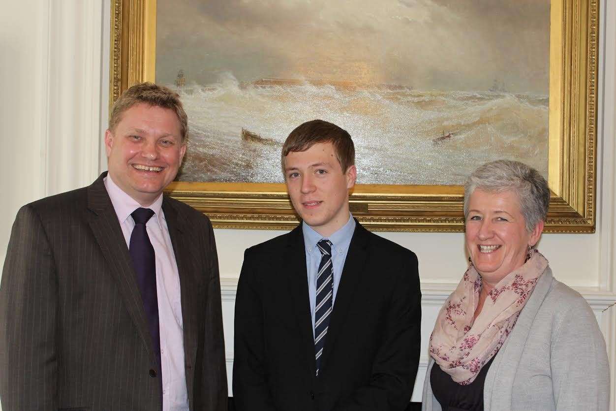 Left to right: Tim Waggott, chief executive, Owen Hayward and Anita Wilson, general manager of corporate administration