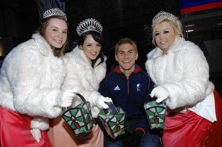 Paralympian Steve Brown and the Sittingbourne Carnival Court at the switch on of Sittingbourne's Christmas Lights on Saturday.