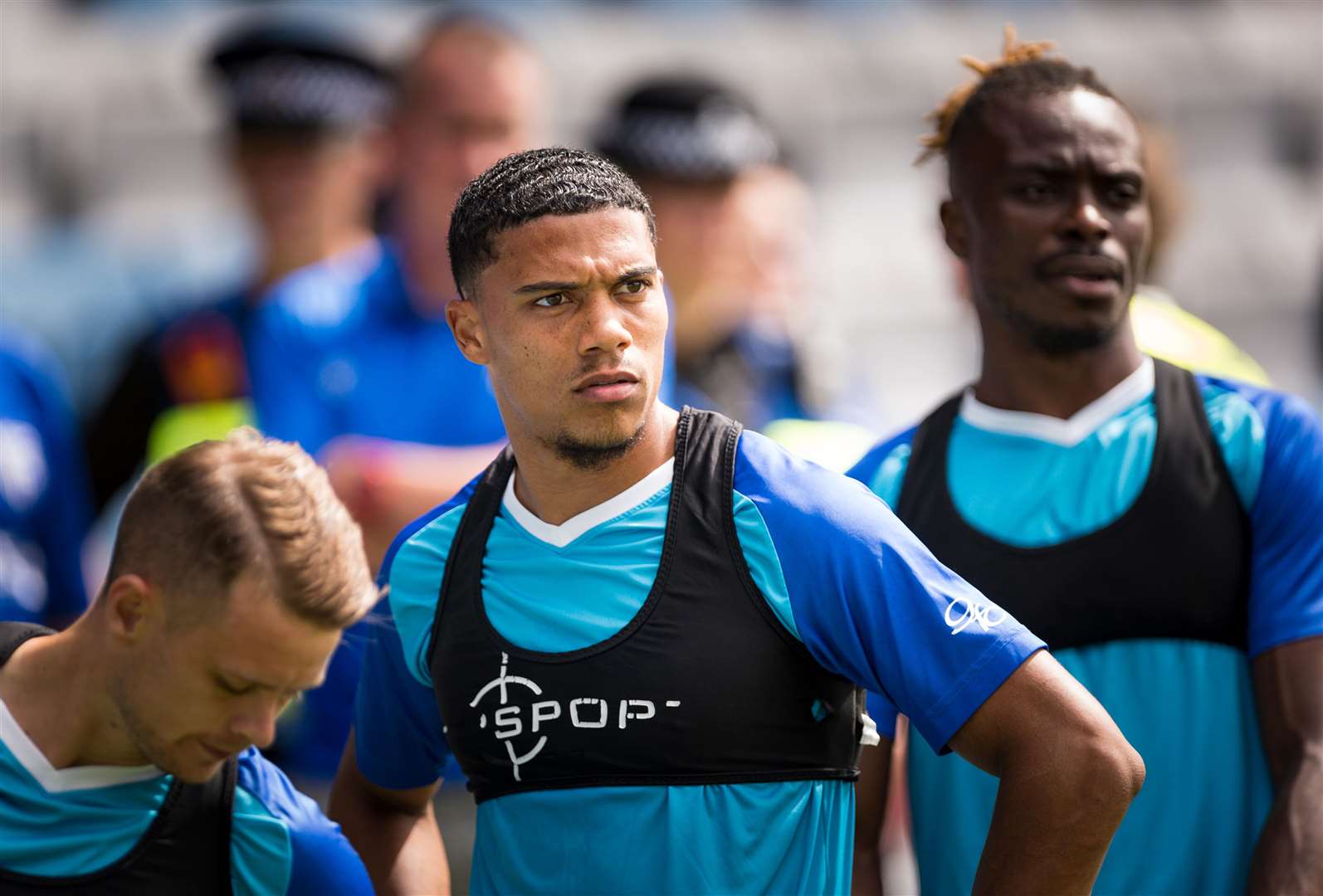 Gillingham players with their vests, fitted with a GPS devise Picture: Ady Kerry