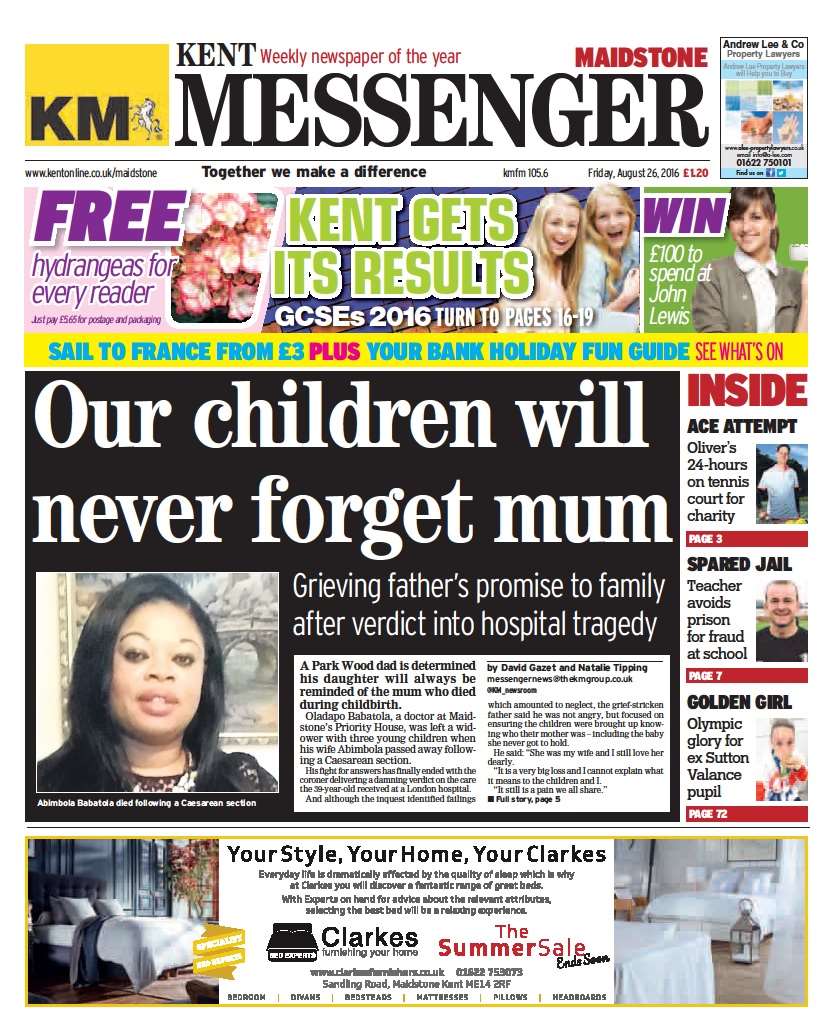 The Kent Messenger is on sale every Friday
