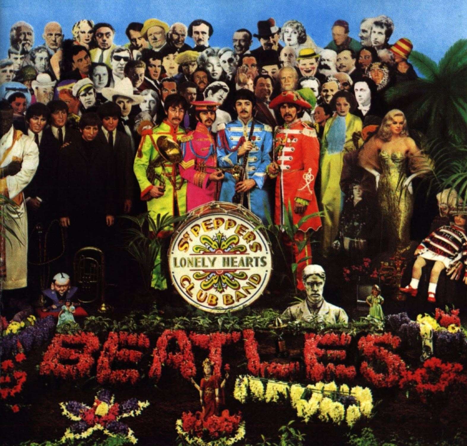 The Beatles' iconic Sgt Pepper’s Lonely Hearts Club Band album cover designed by Dartford-born Sir Peter Blake