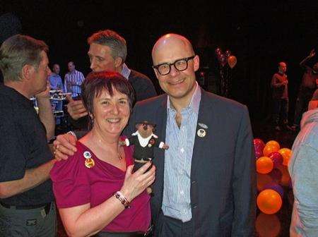 Heather Leavers with Harry Hill