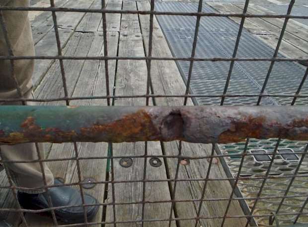 Several parts of the pier are suffering from various degrees of corrosion