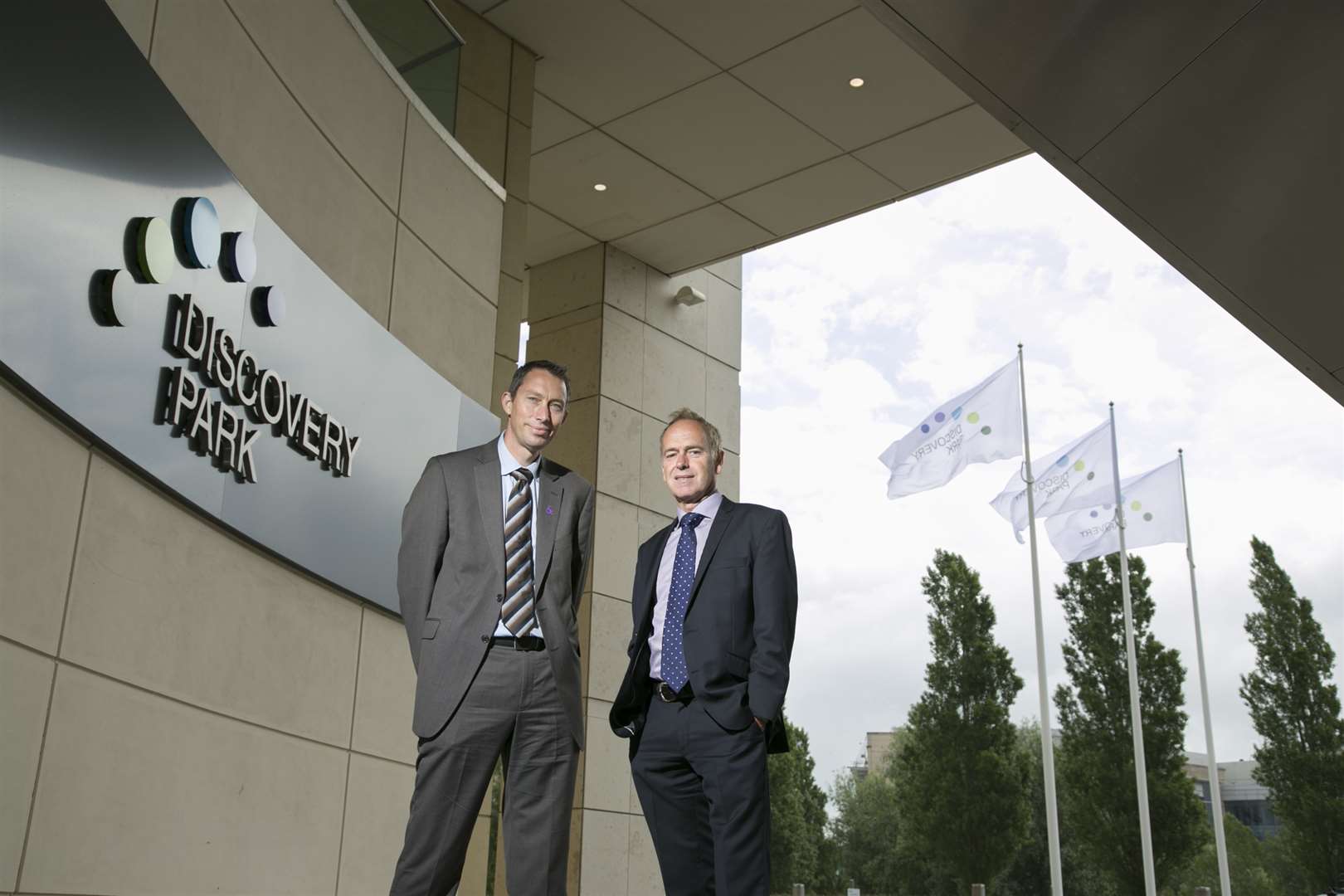 Principal of East Kent College Graham Razey and managing director of Discovery Park, Paul Barber.