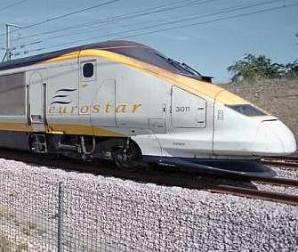 Eurostar services were affected when a man was found sleeping on the line.