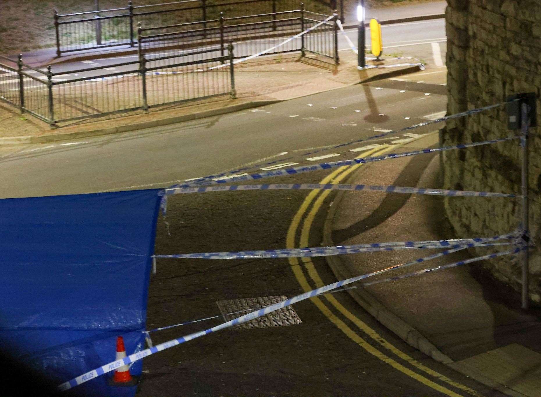 Lower Boxley Road in Maidstone cordoned off after the suspected murder. Picture: UKNIP