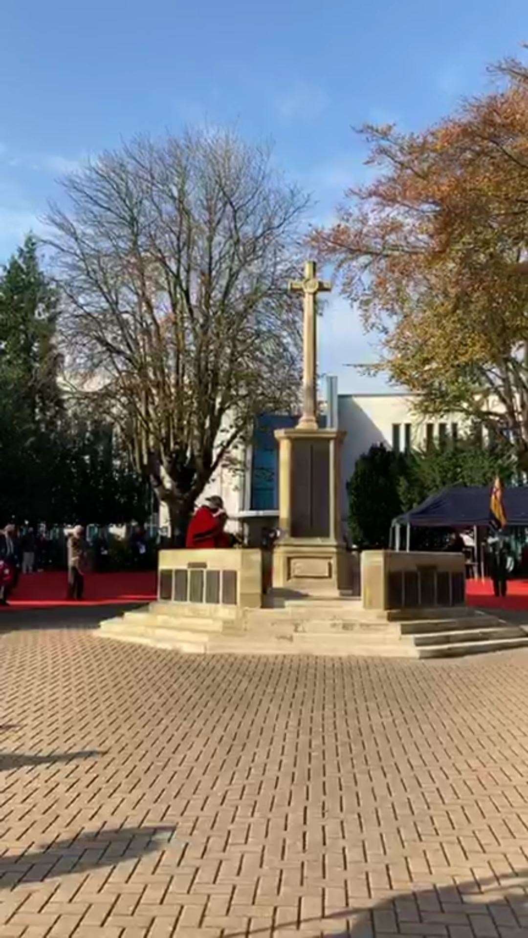 Ashford mayor Cllr John Link at the Garden of Remembrance which was closed to the public while the controlled service took place