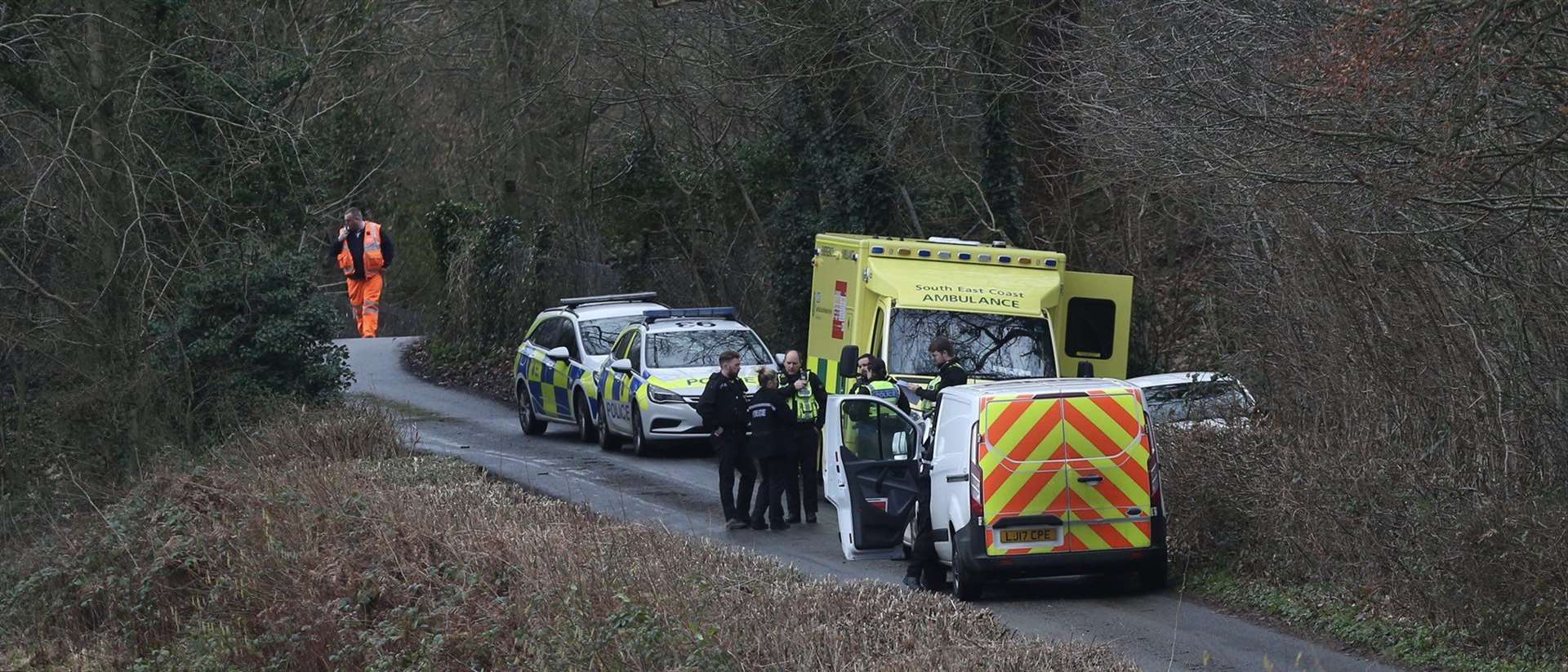 Police and ambulance at the scene. Picture: UKNIP