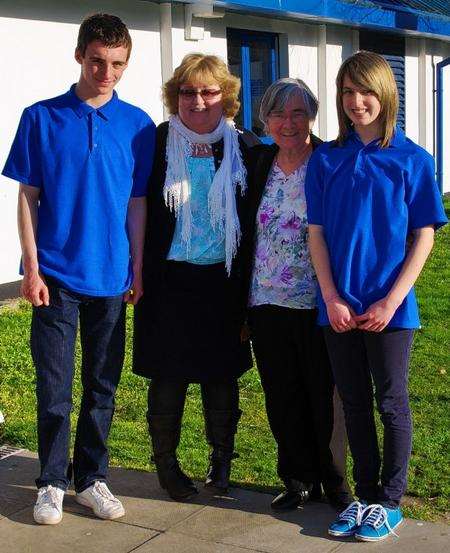 Oliver and Emily Harrison with Fiona Trigwell and Ann Taylor from the Paul Trigwell Memorial Fund