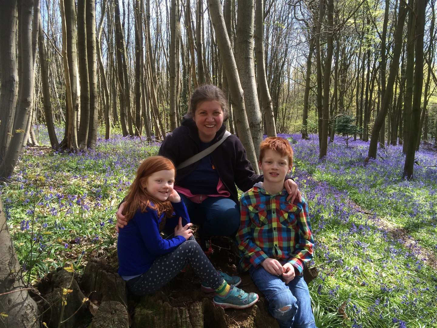 Sarah Beston with children Esme and Alfie. Picture: National Brain Tumour Research