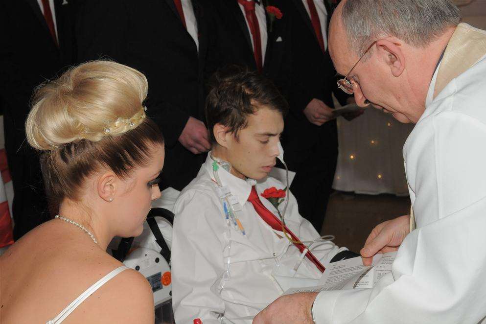 The wedding of Ryan Felix Glenny and Cola Weller with Rev Steve Spencer at Medway Maritime Hospital