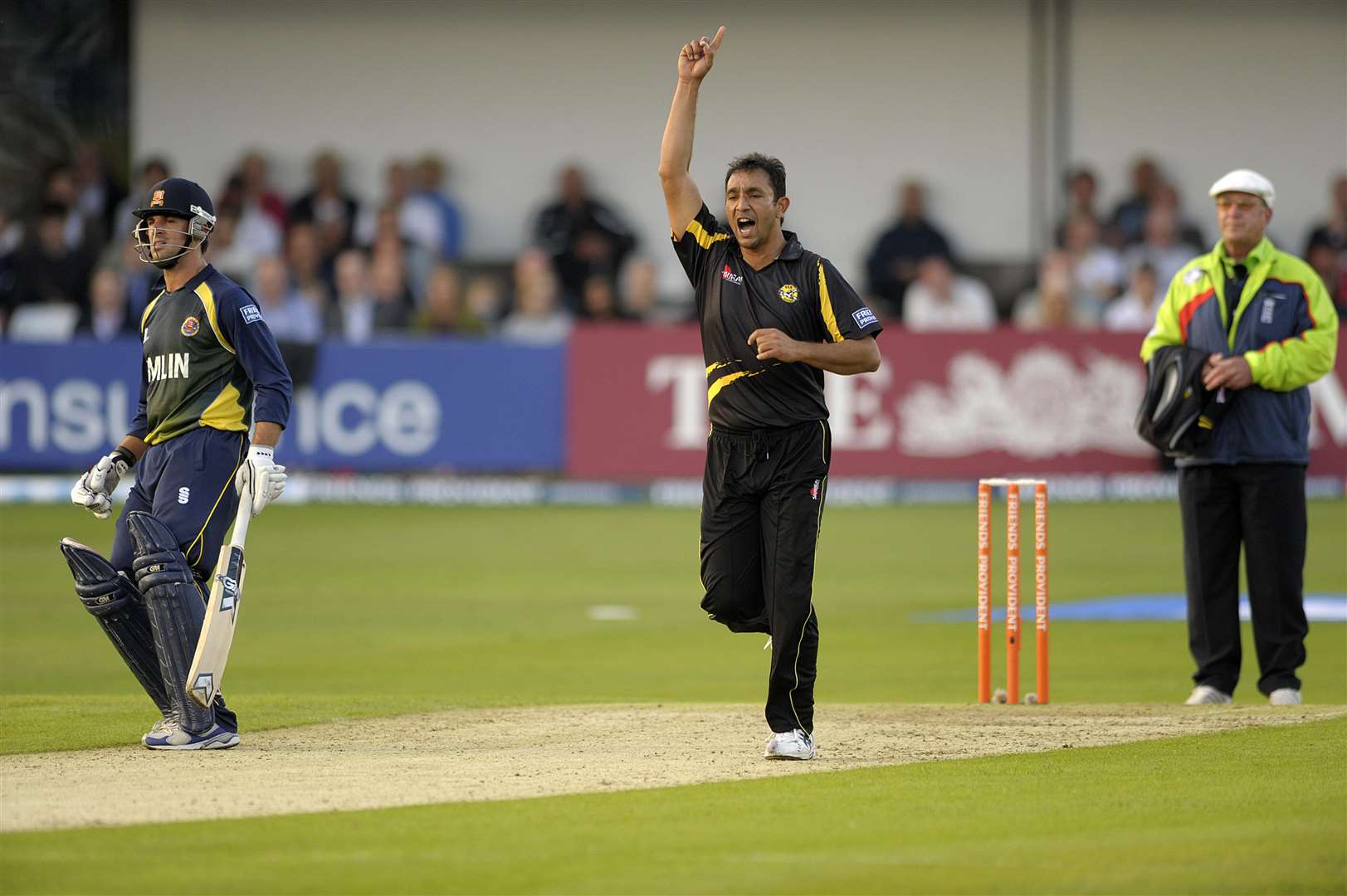 Azhar Mahmood celebrates taking a wicket. Picture: Barry Goodwin