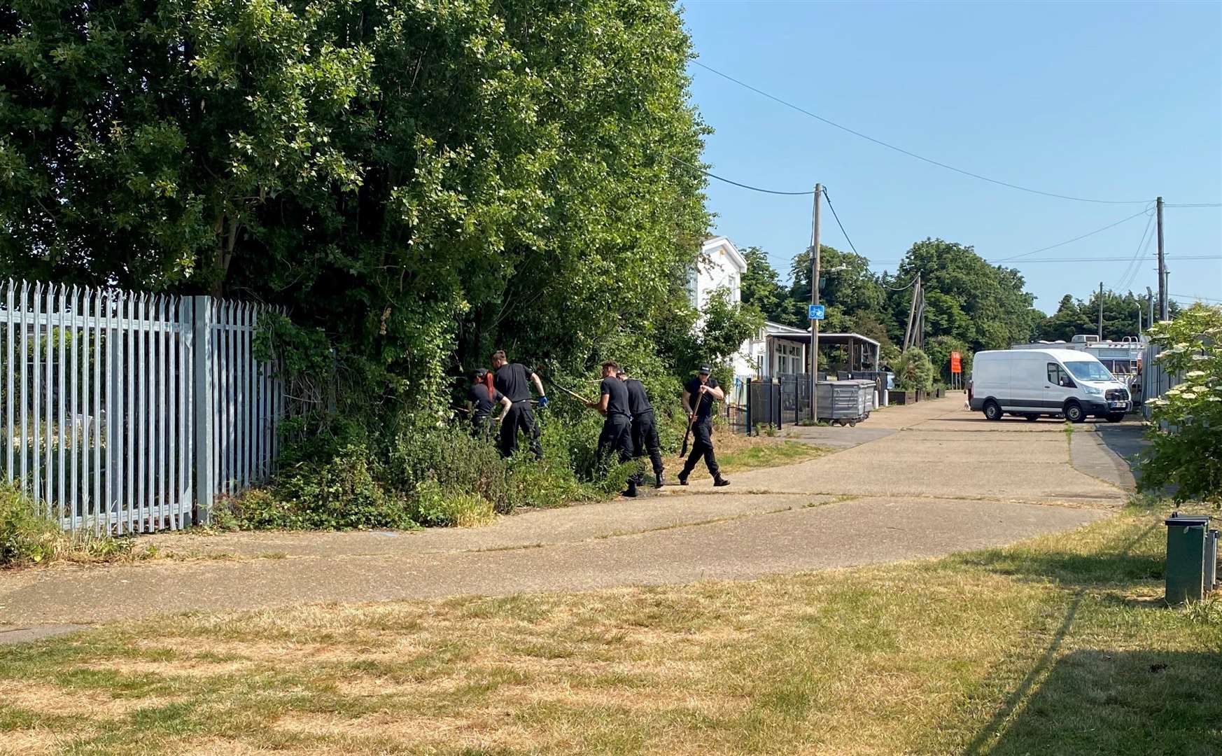 Police were spotted near Eastchurch Holiday Centre in Fourth Avenue, Sheppey